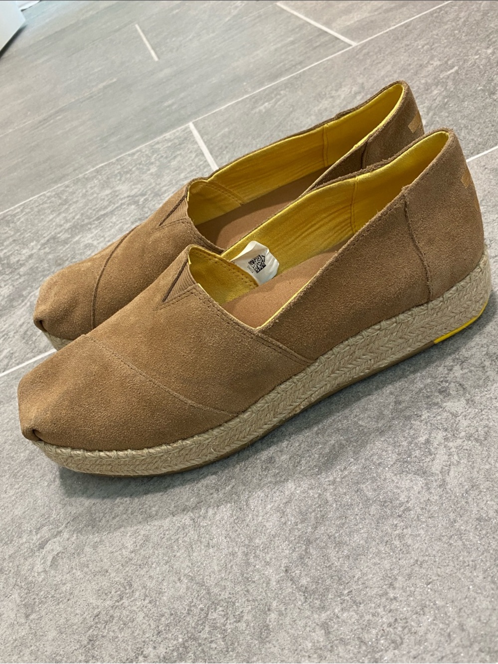 Toms Platform Alpargata in Toffee Suede